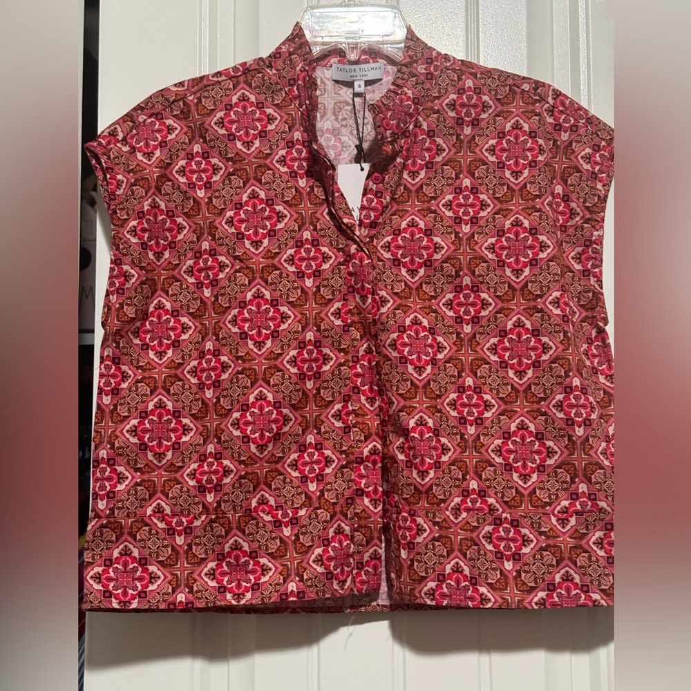 NWT Taylor Tillman NY Lydia Floral Top SZ SM/M 100%cotton